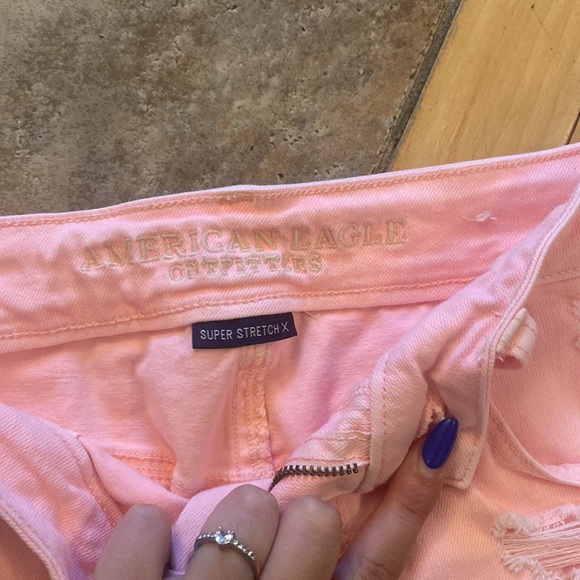 Pink Ripped Jean Shorts - Picture 3 of 3